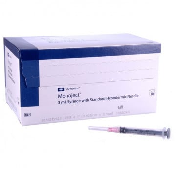 3cc (3ml) Luer-slip syringe 22G x 3/4" Needle + Syringe combo Category